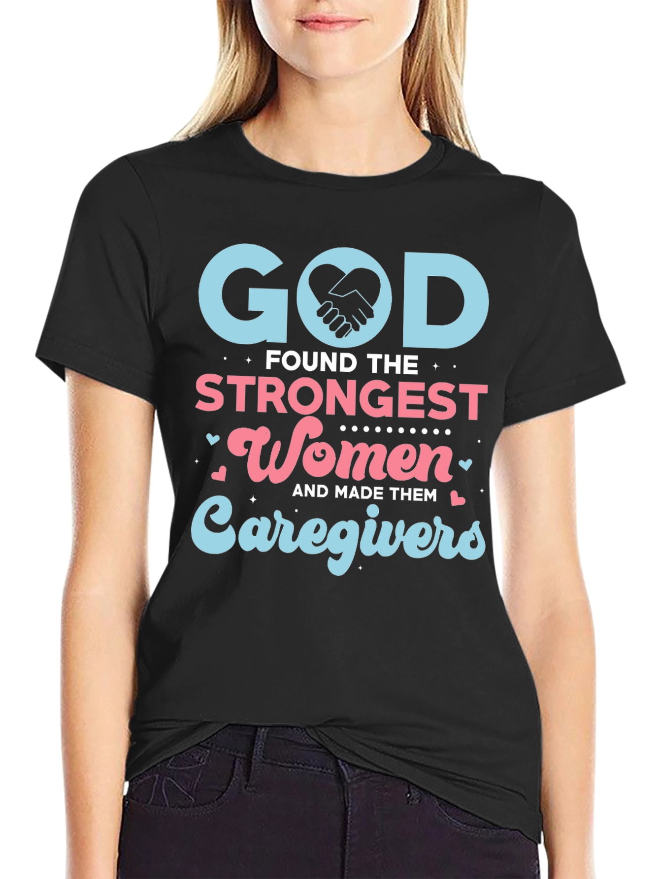 Black God Found The Strongest Women Caregivers T-Shirt view 2