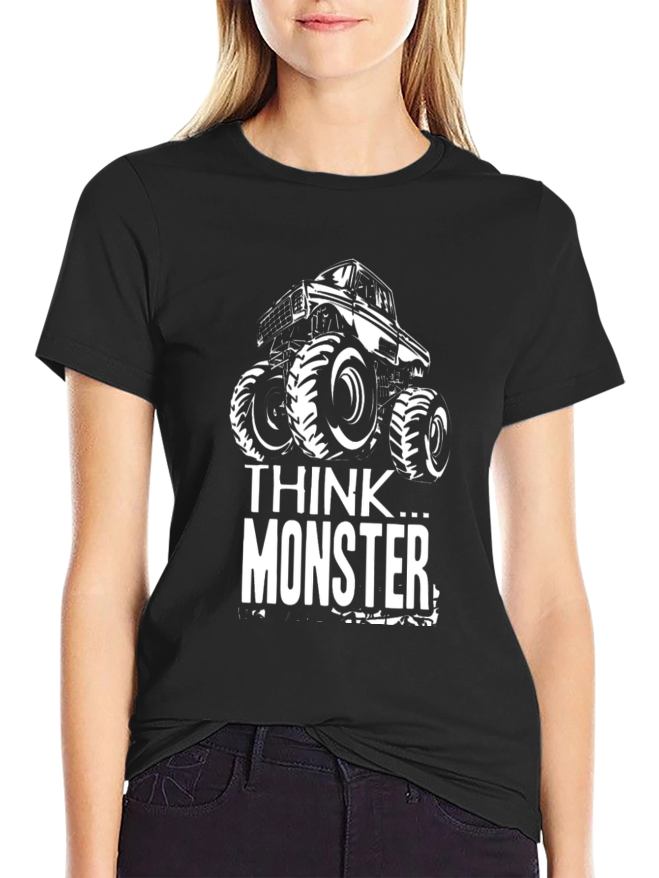 Black Think Monster Truck T-Shirt view 2