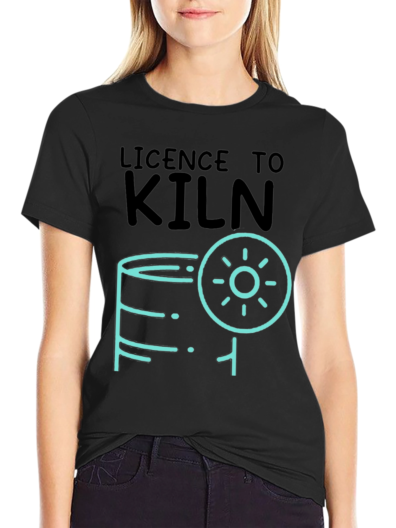 Black Licence to Kiln Graphic T-Shirt - Pottery Lover Tee view 2