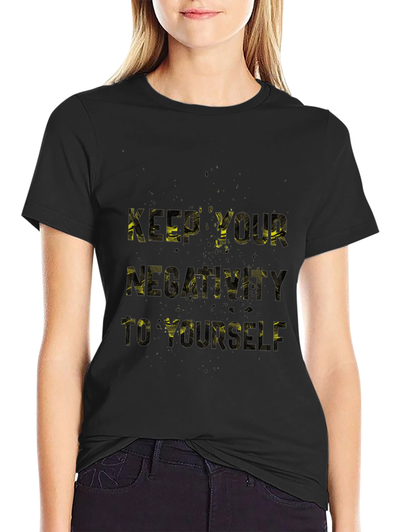 Black Keep Your Negativity T-Shirt view 2