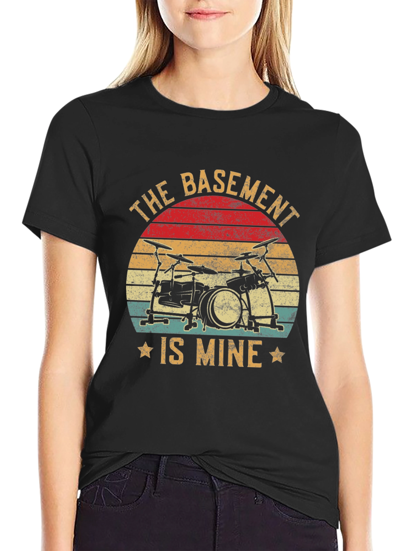 Black The Basement is Mine Drummer T-Shirt view 2