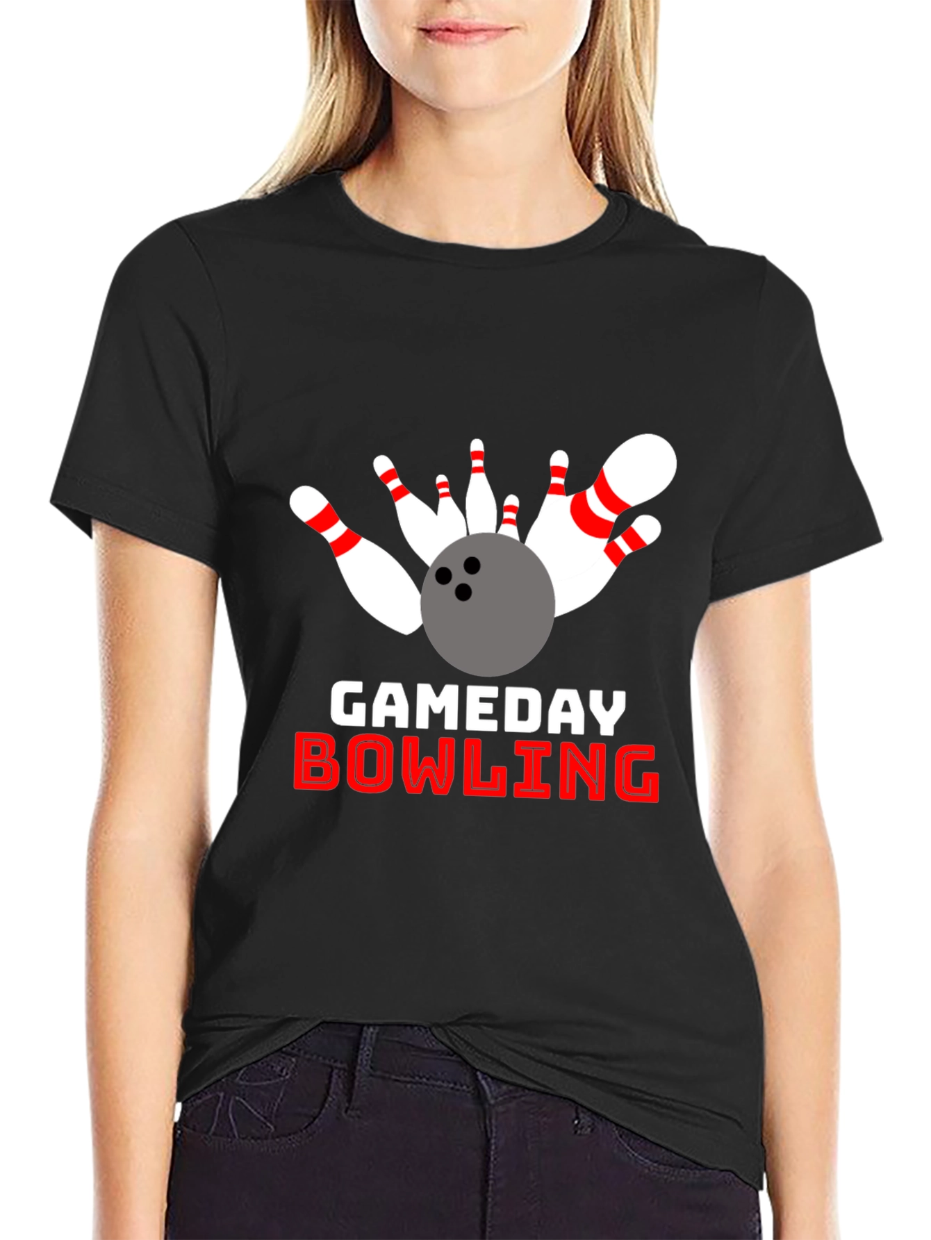 Black Gameday Bowling Graphic T-Shirt view 2