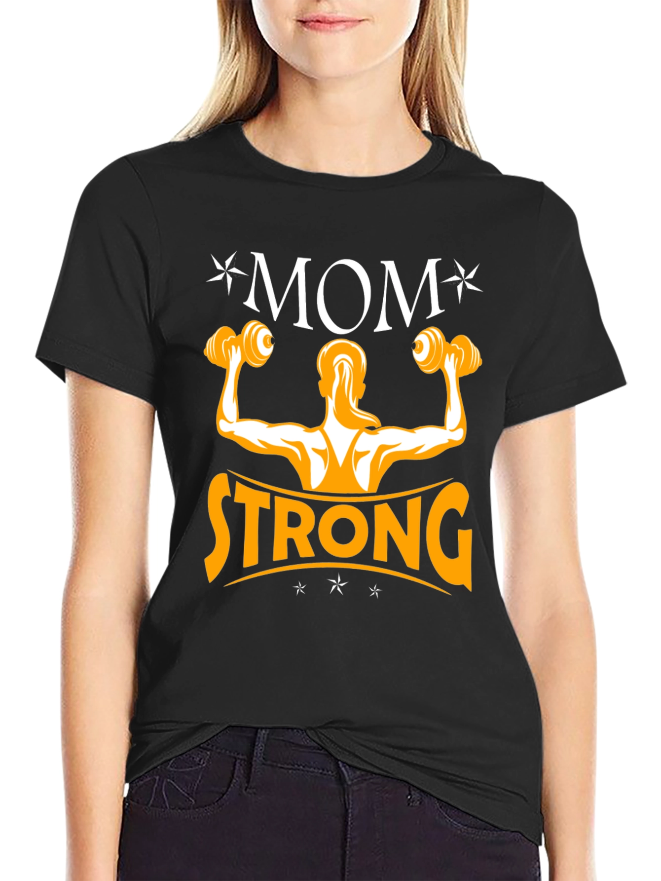 Black Mom Strong Black T-Shirt view 2