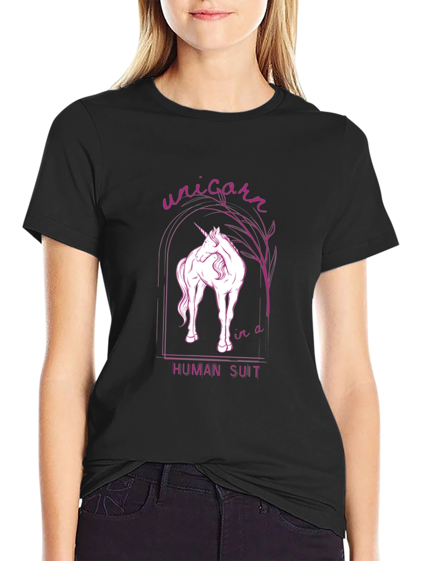 Black Unicorn in a Human Suit Graphic Tee view 2