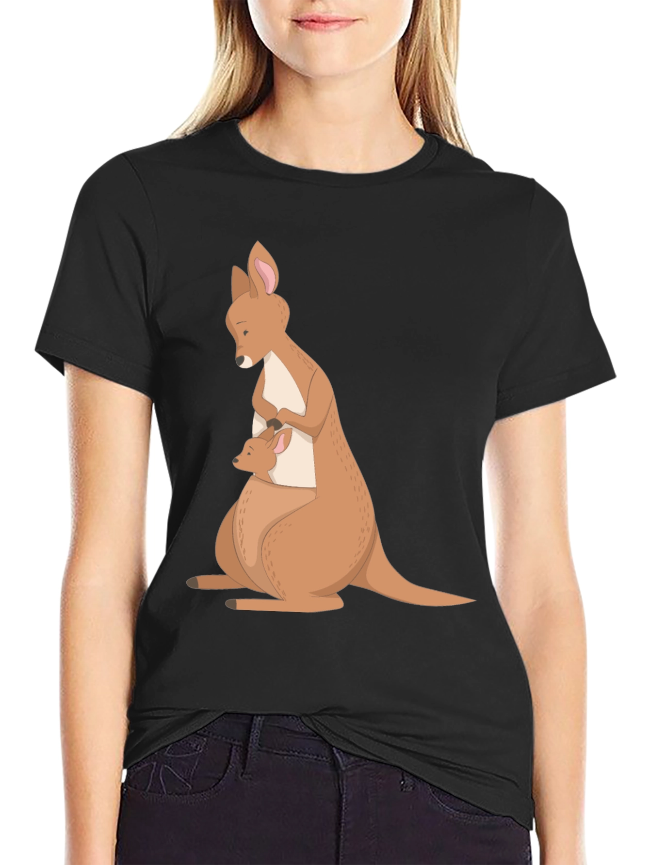 Black Kangaroo Mom & Baby T-Shirt - Soft Cotton Blend view 2
