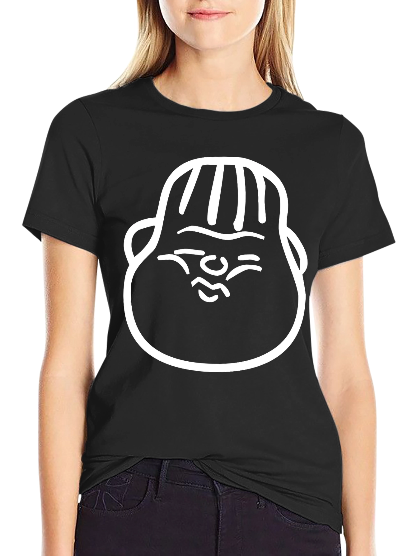 Black Dumpling Face Graphic Tee - Unisex Black T-Shirt view 2