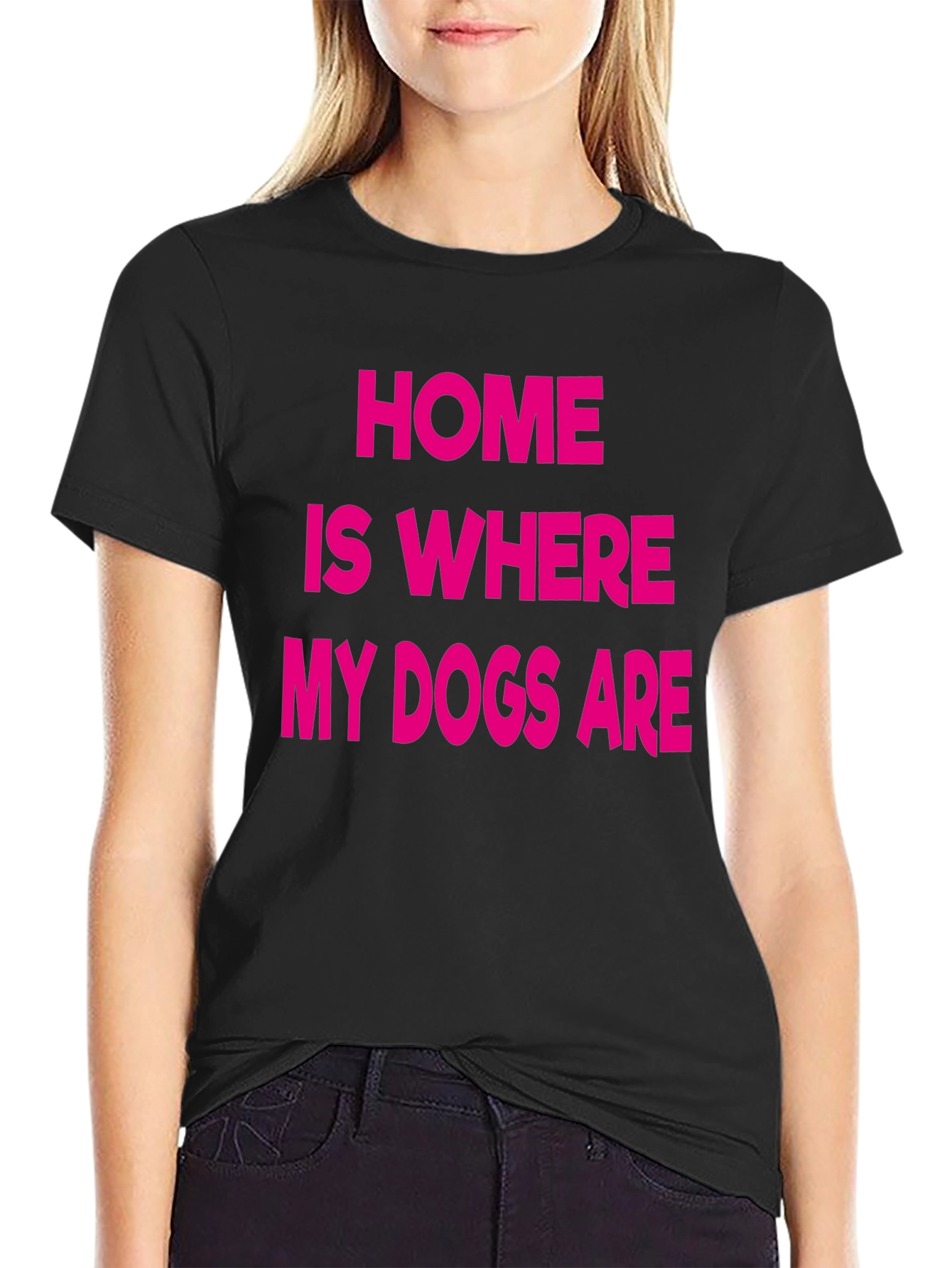 Black Home Is Where My Dogs Are Graphic Tee view 2