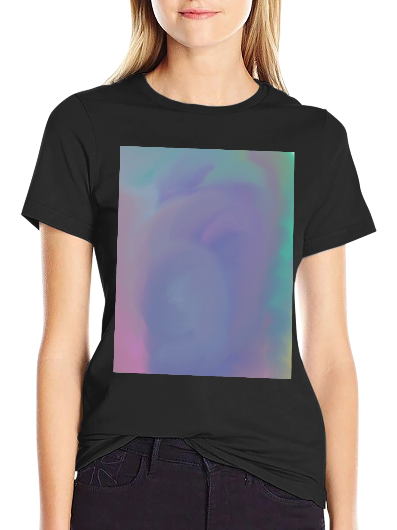 Black Vaporwave Dreamscape Graphic Tee - Soft Cotton Blend view 2