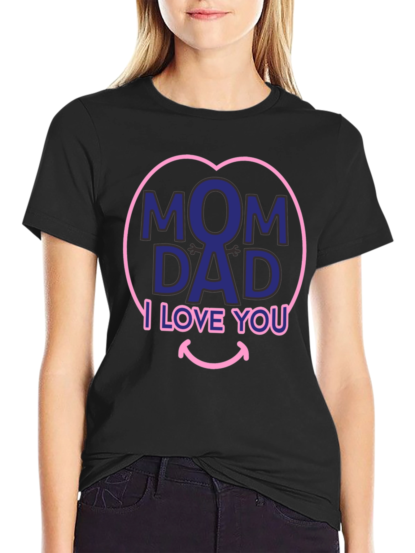 Black Mom & Dad I Love You T-Shirt view 2