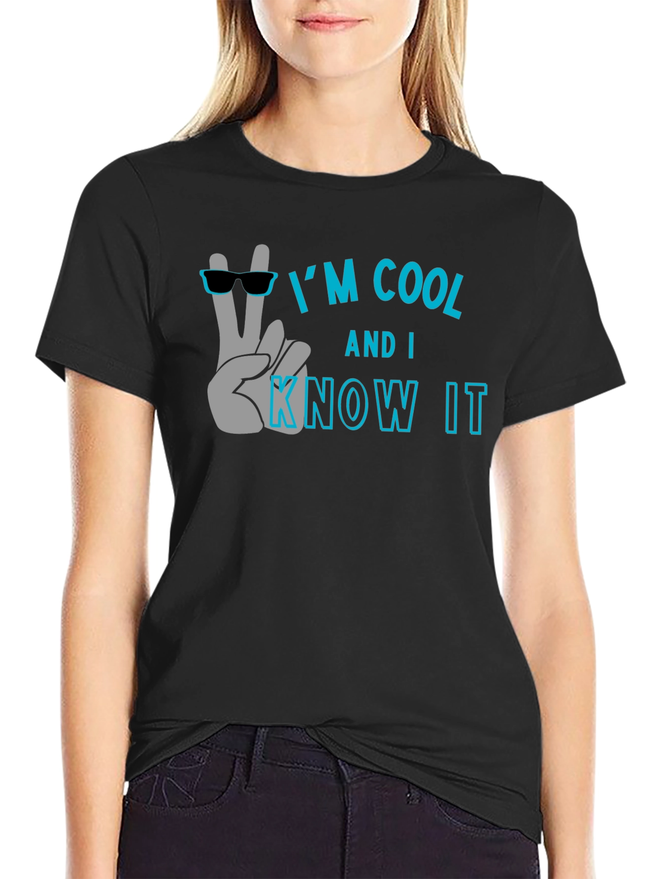 Black Cool & Confident Graphic Tee - Black view 2