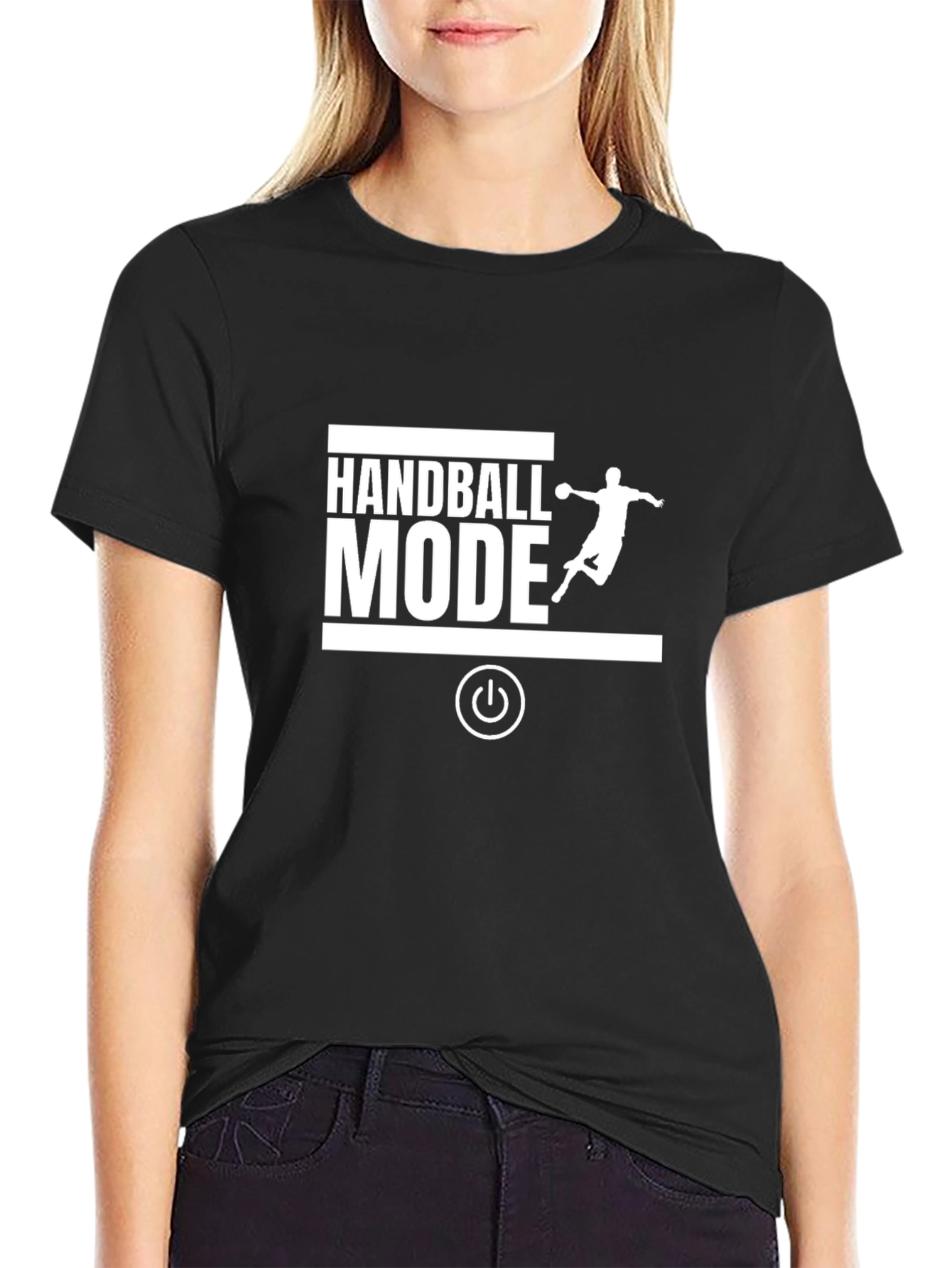 Handball Mode Graphic Tee - Black Cotton T-Shirt - 2