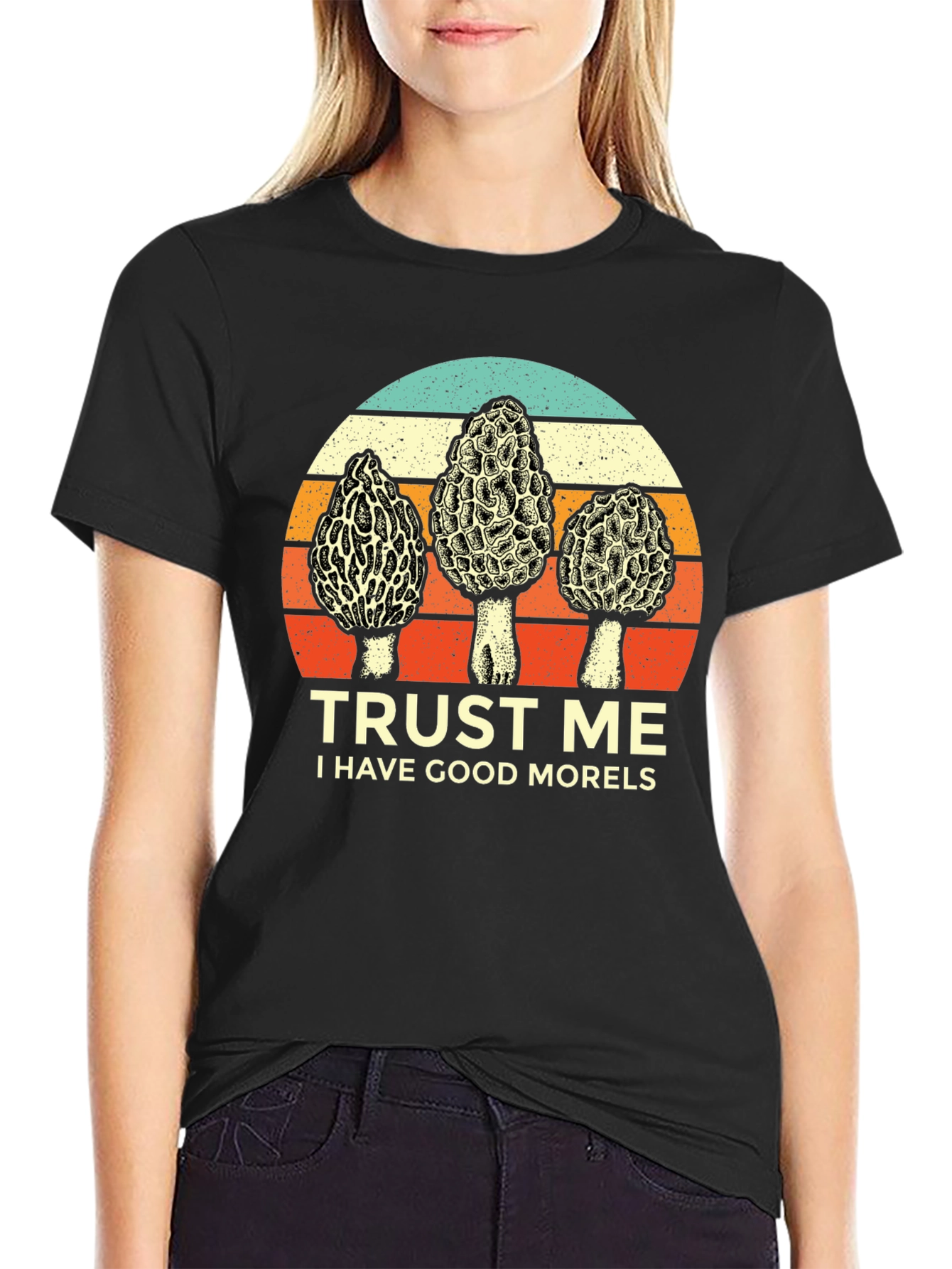 Black Trust Me, I Have Good Morels T-Shirt view 2