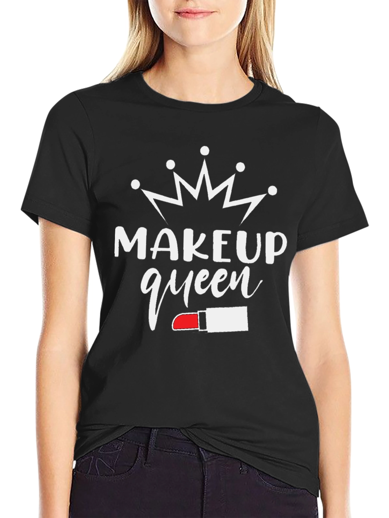 Black Makeup Queen T-Shirt - Stylish Graphic Tee view 2