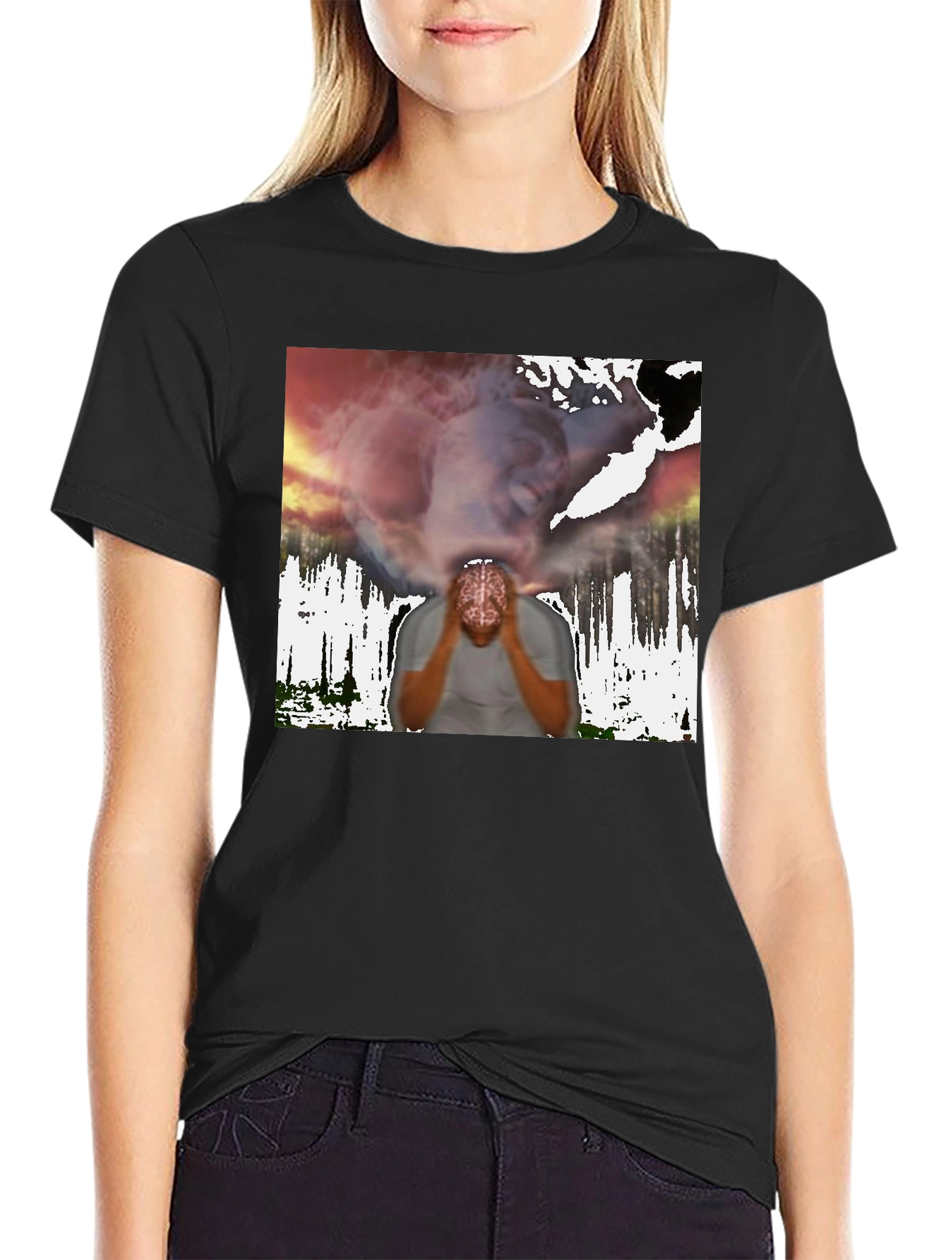 Black Brainstorm T-Shirt: Mind Over Matter Graphic Tee view 2