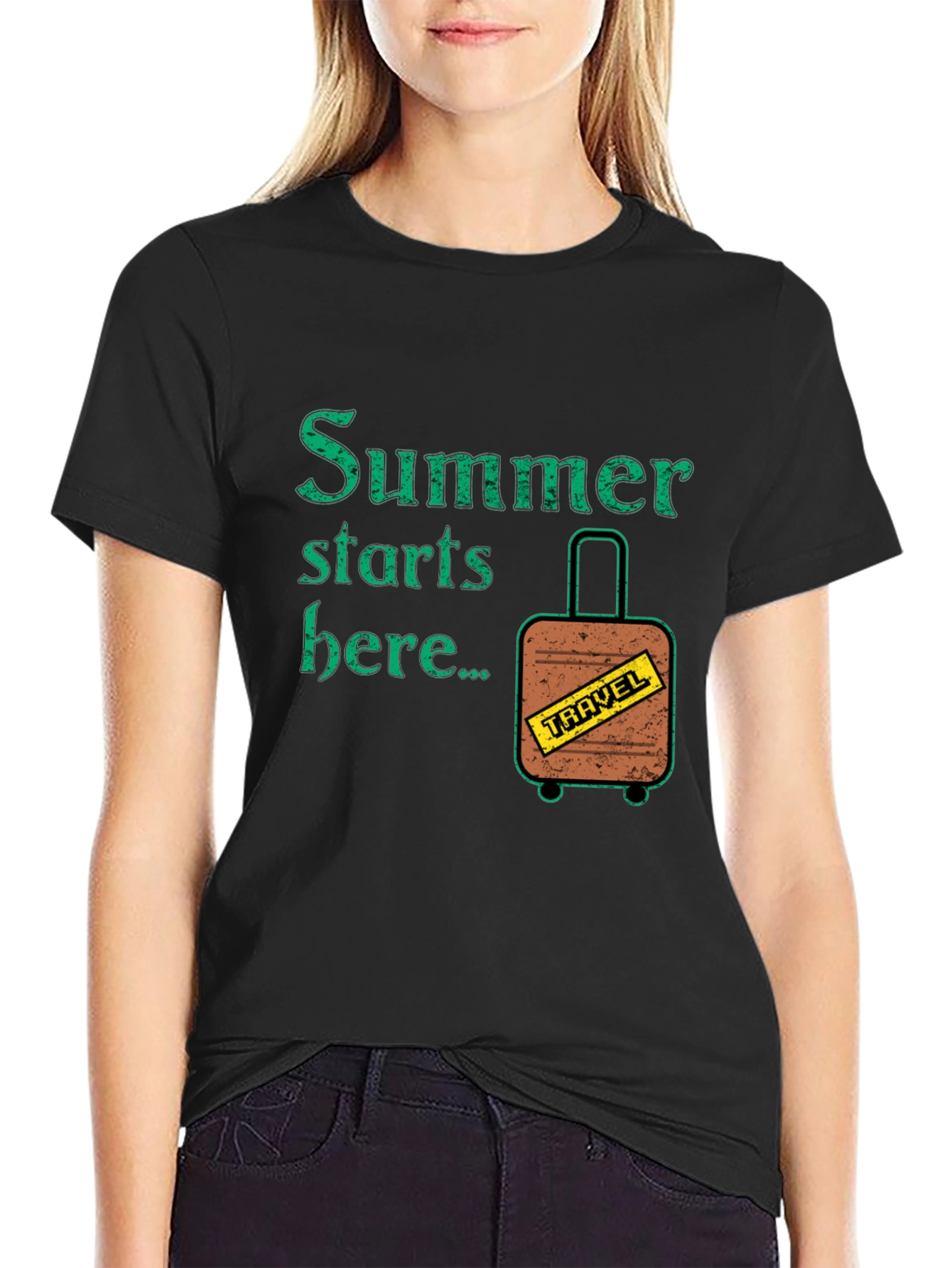 Black Summer Travel T-Shirt view 2