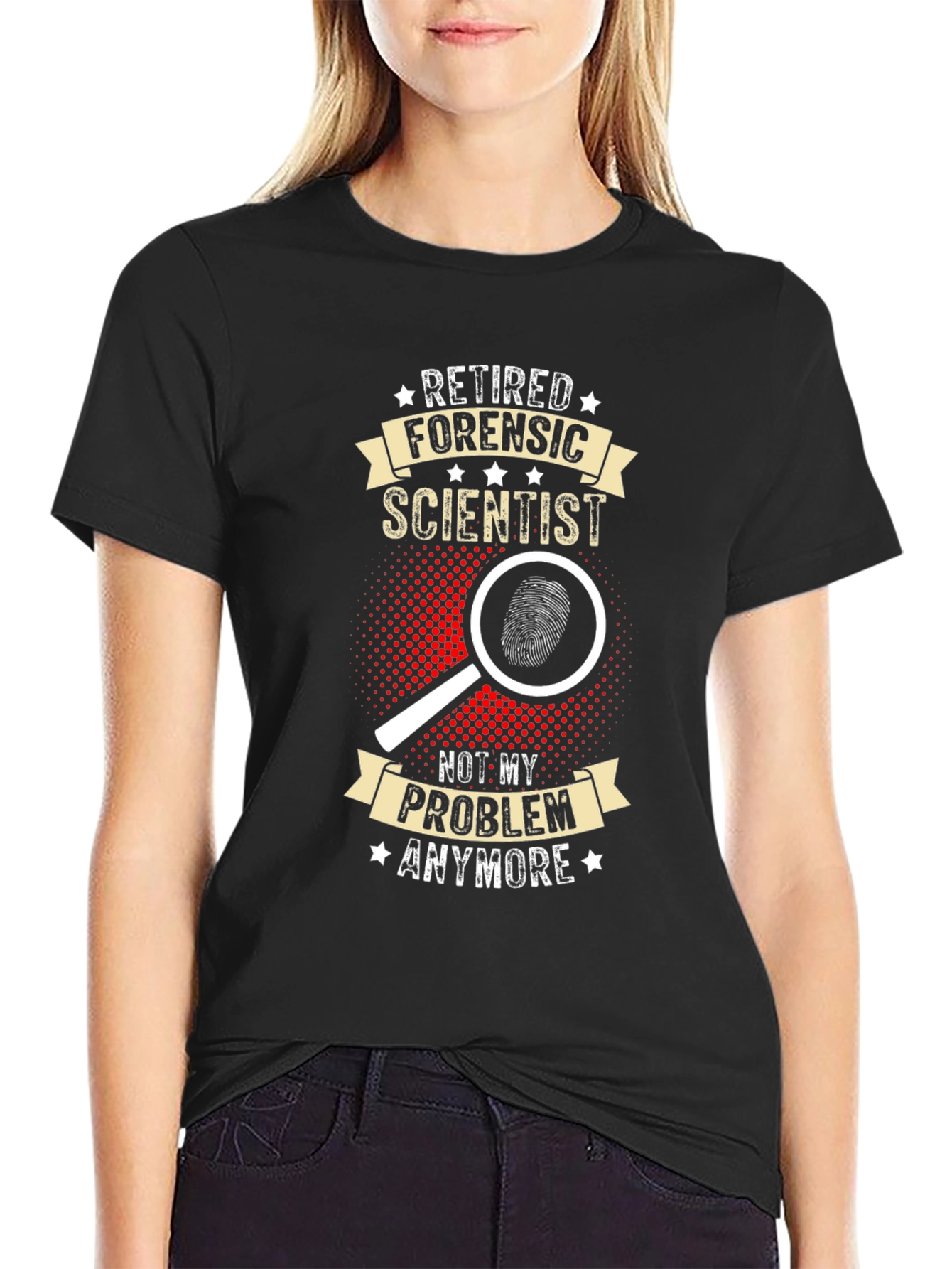 Black Retired Forensic Scientist T-Shirt - Funny Gift Idea view 2