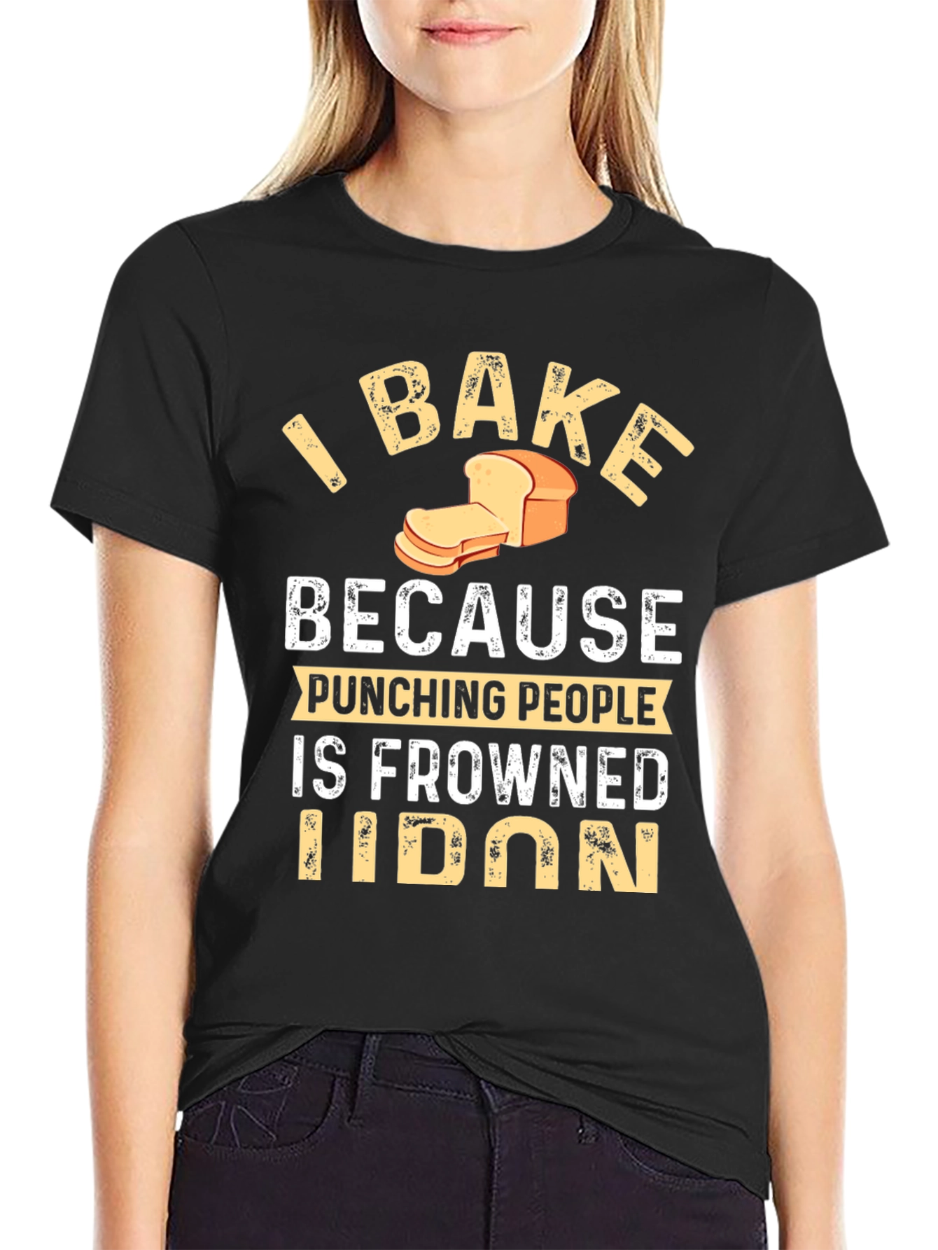 Black Funny Baking T-Shirt - I Bake Because Punching People view 2