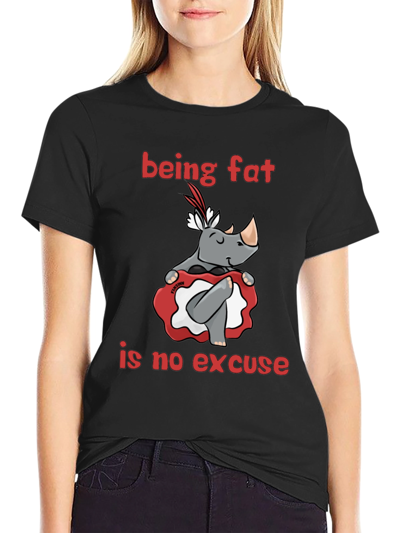 Black Being Fat is No Excuse T-Shirt view 2