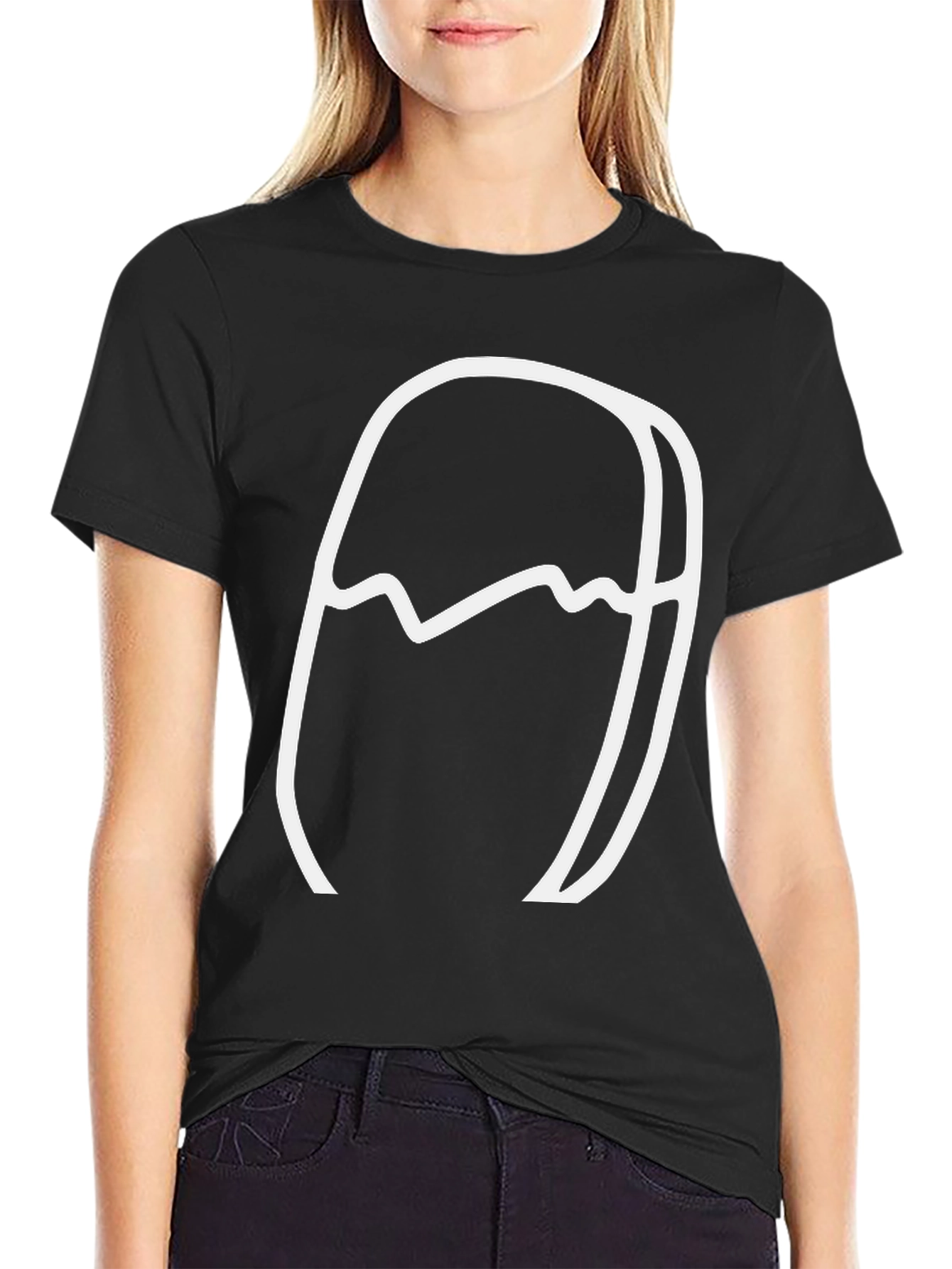 Black Abstract Mountain Graphic Tee view 2