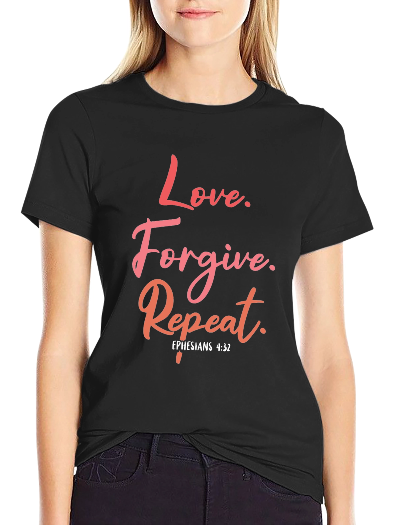 Black Love Forgive Repeat Graphic Tee view 2