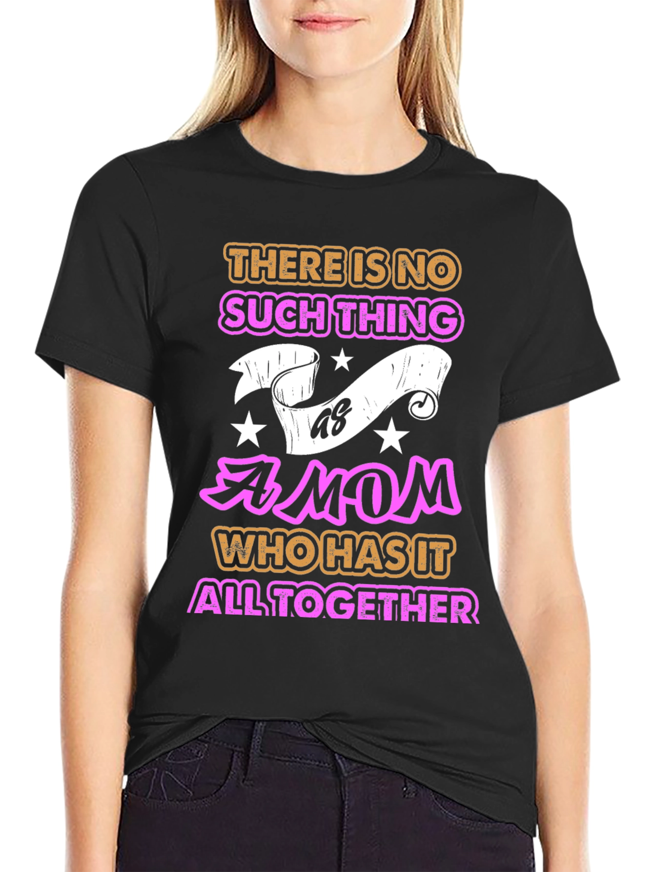 Black Funny Mom Graphic Tee - Perfect Mother's Day Gift view 2