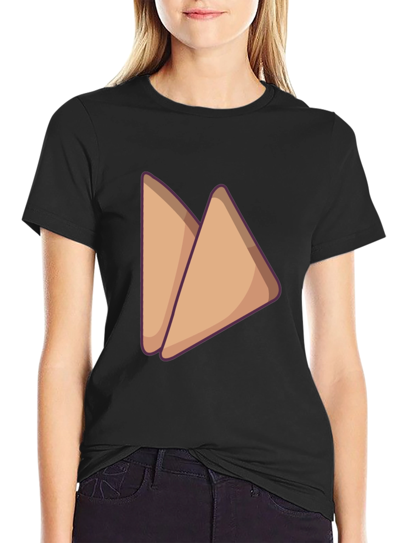 Black Sandwich Graphic Tee - Casual Black T-Shirt view 2