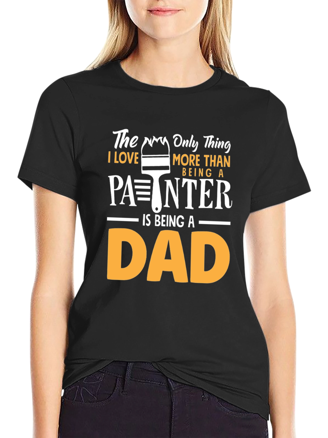 Black Painter Dad T-Shirt - Gift for Father's Day view 2