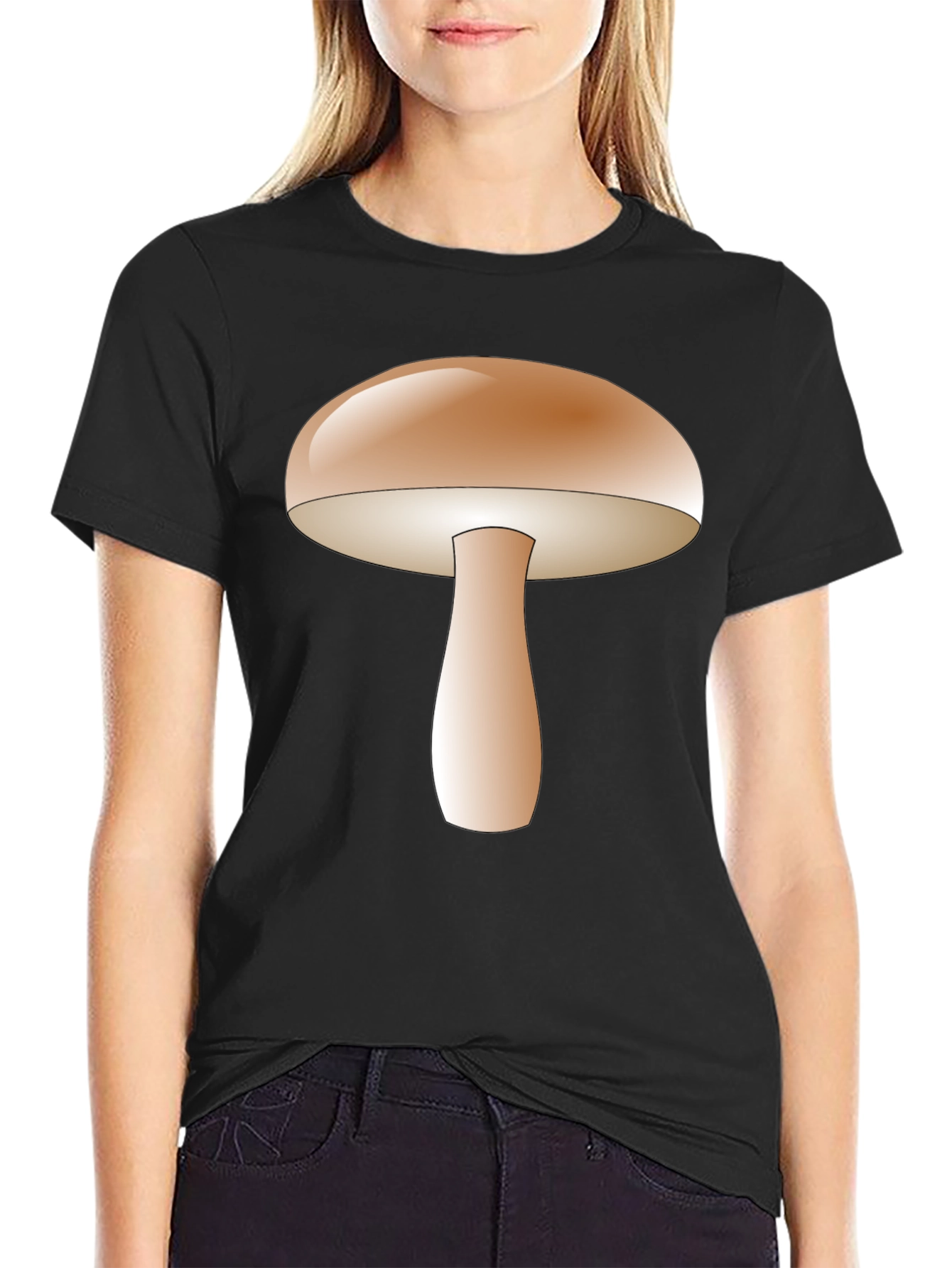Black Mushroom Graphic Tee - Unique Design view 2