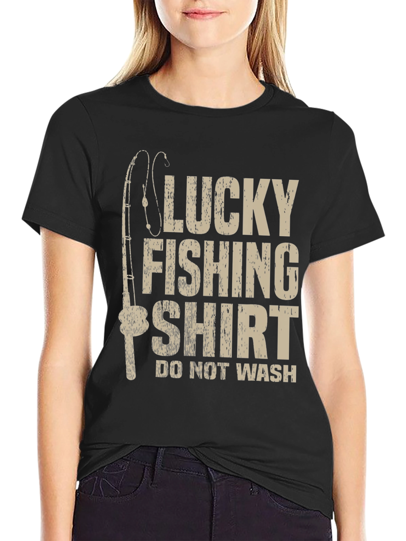 Black Lucky Fishing Shirt - Men's Graphic Tee view 2