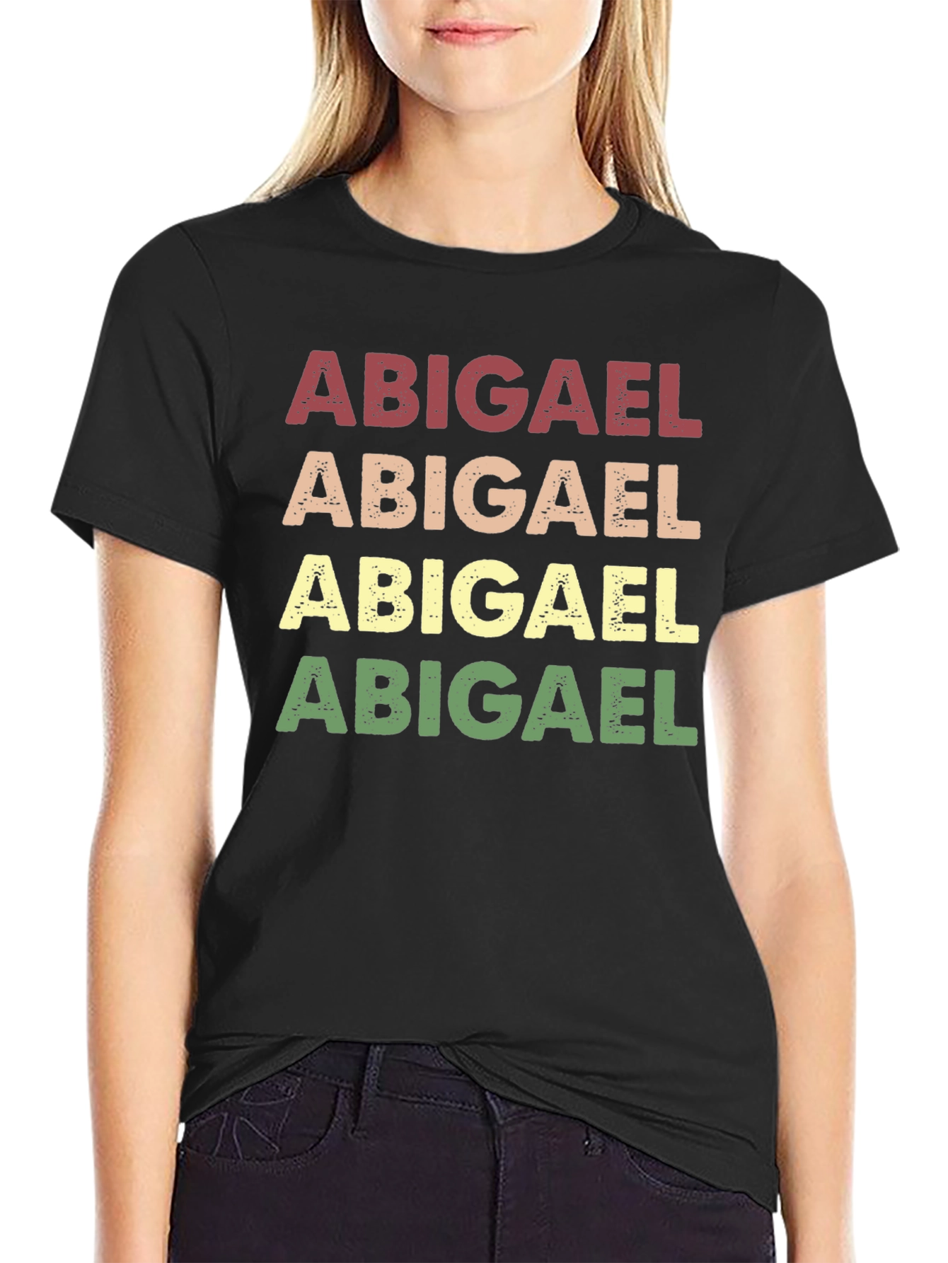 Black Abigael Retro Style T-Shirt view 2