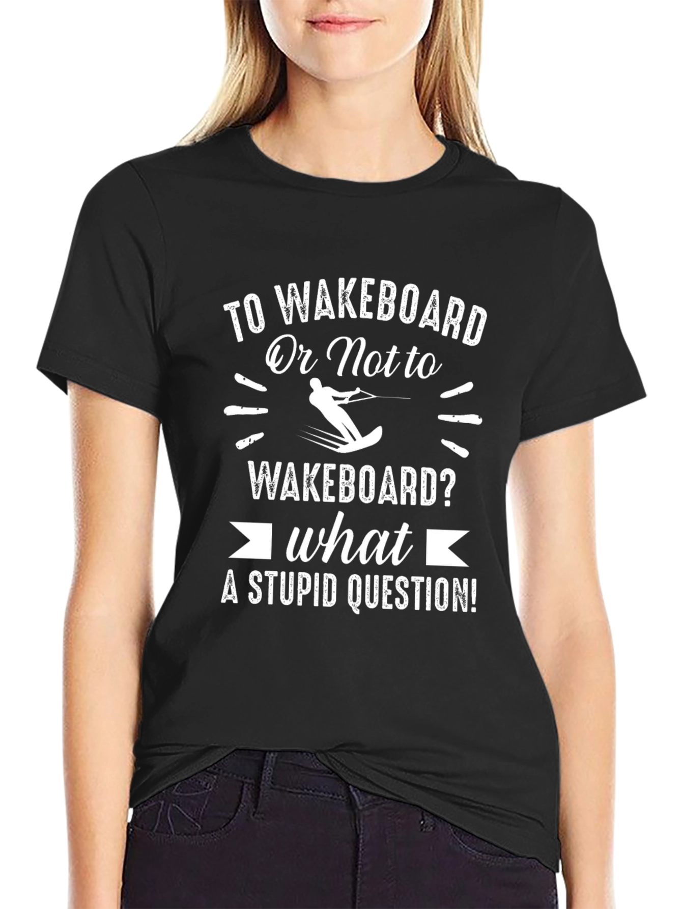 Black Wakeboard T-Shirt: To Wakeboard Or Not To? view 2