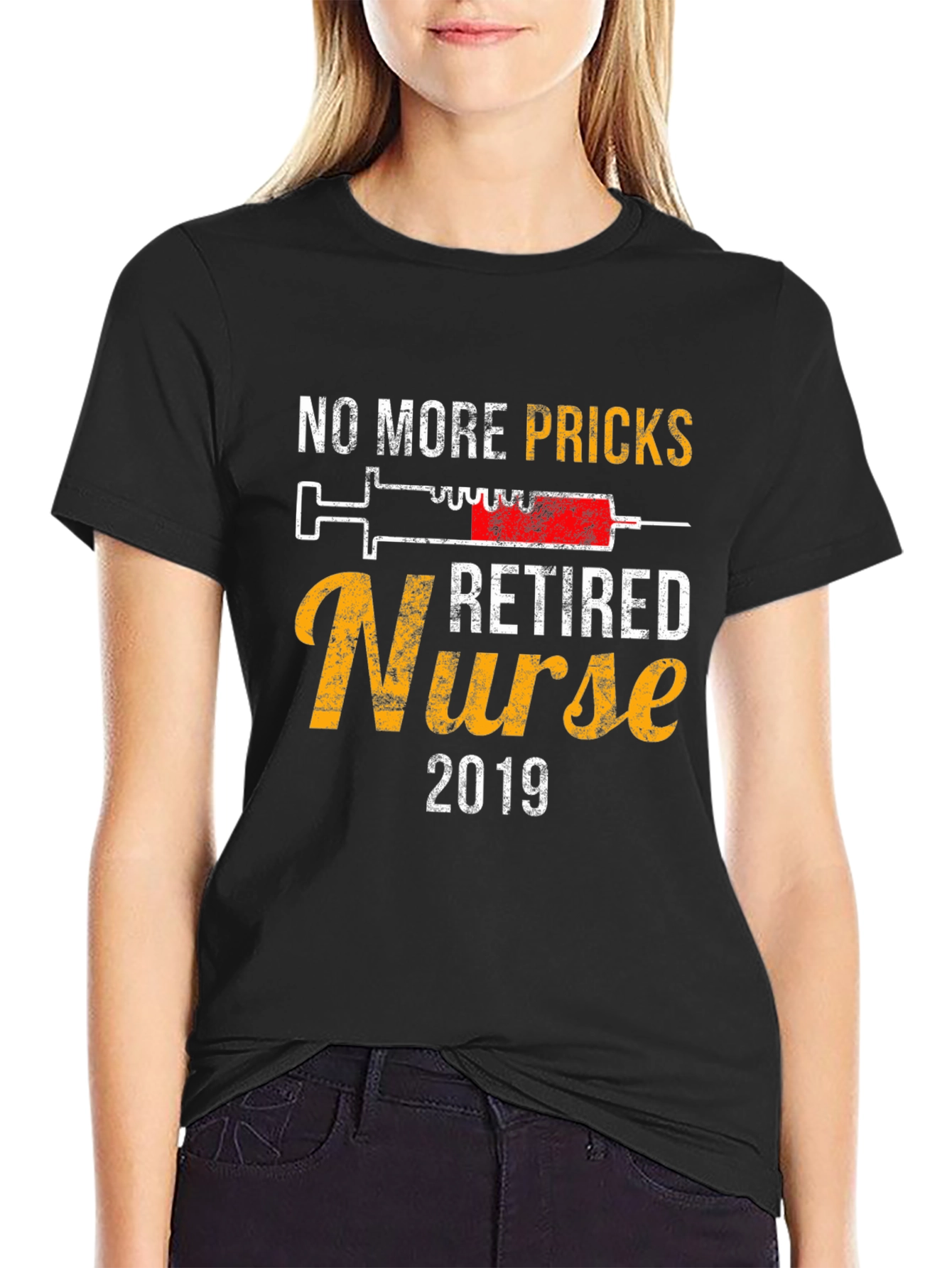 Black Retired Nurse 2019 T-Shirt view 2