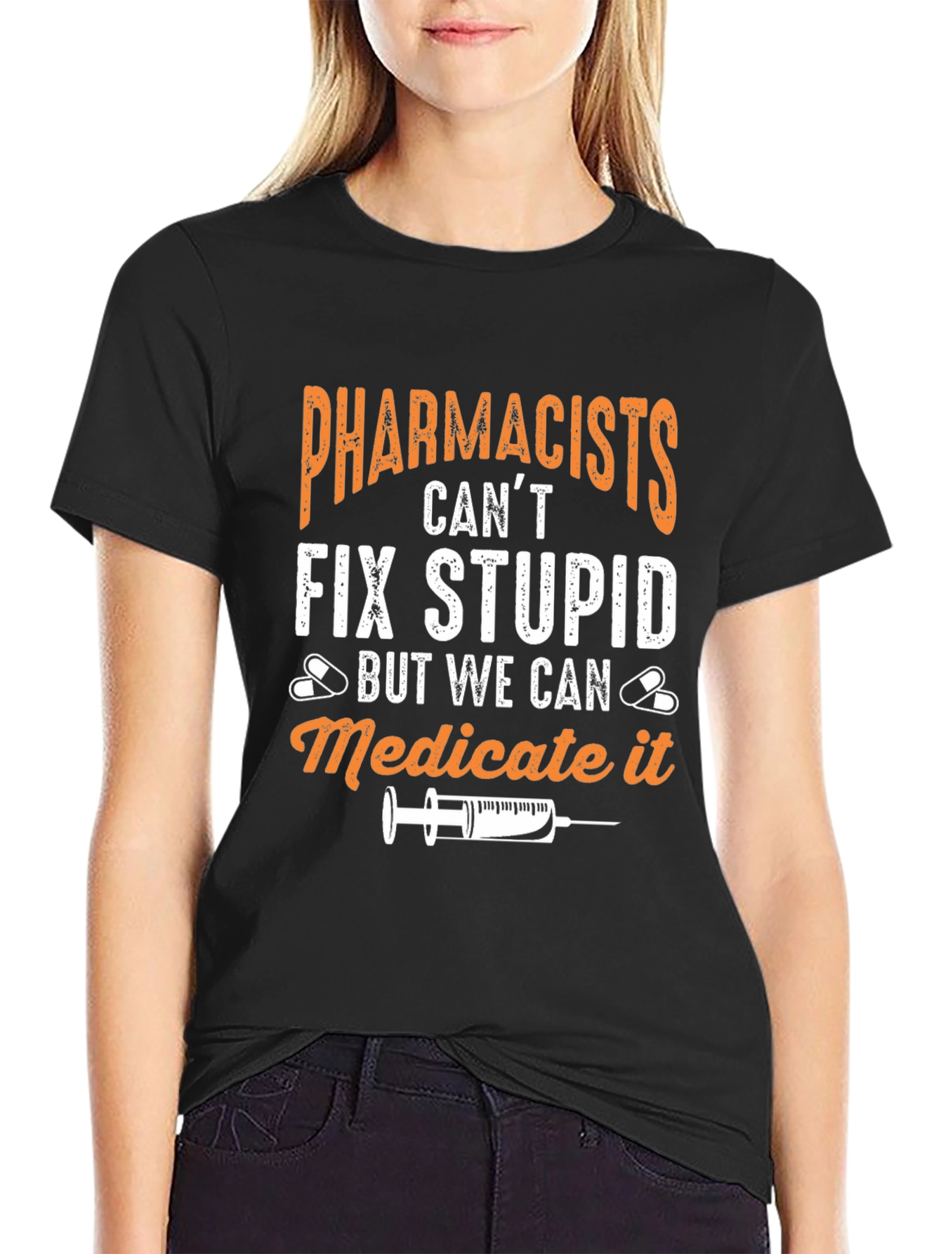 Black Pharmacist Humor T-Shirt - "Medicate It" view 2