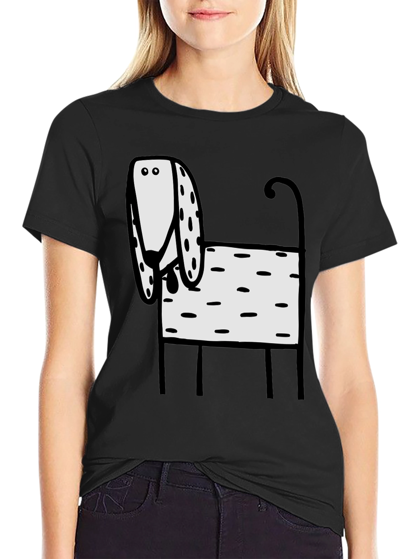 Funny Dog Graphic T-Shirt Black - 2