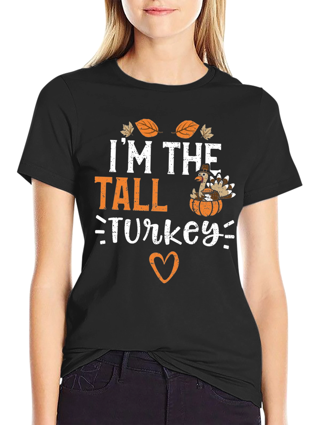 Black I'm The Tall Turkey Thanksgiving T-Shirt view 2