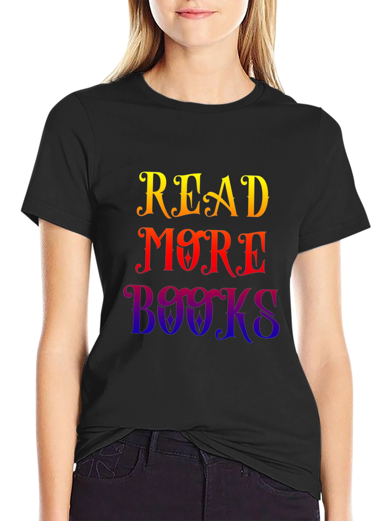 Black Read More Books Graphic Tee - Stylish Cotton T-Shirt view 2