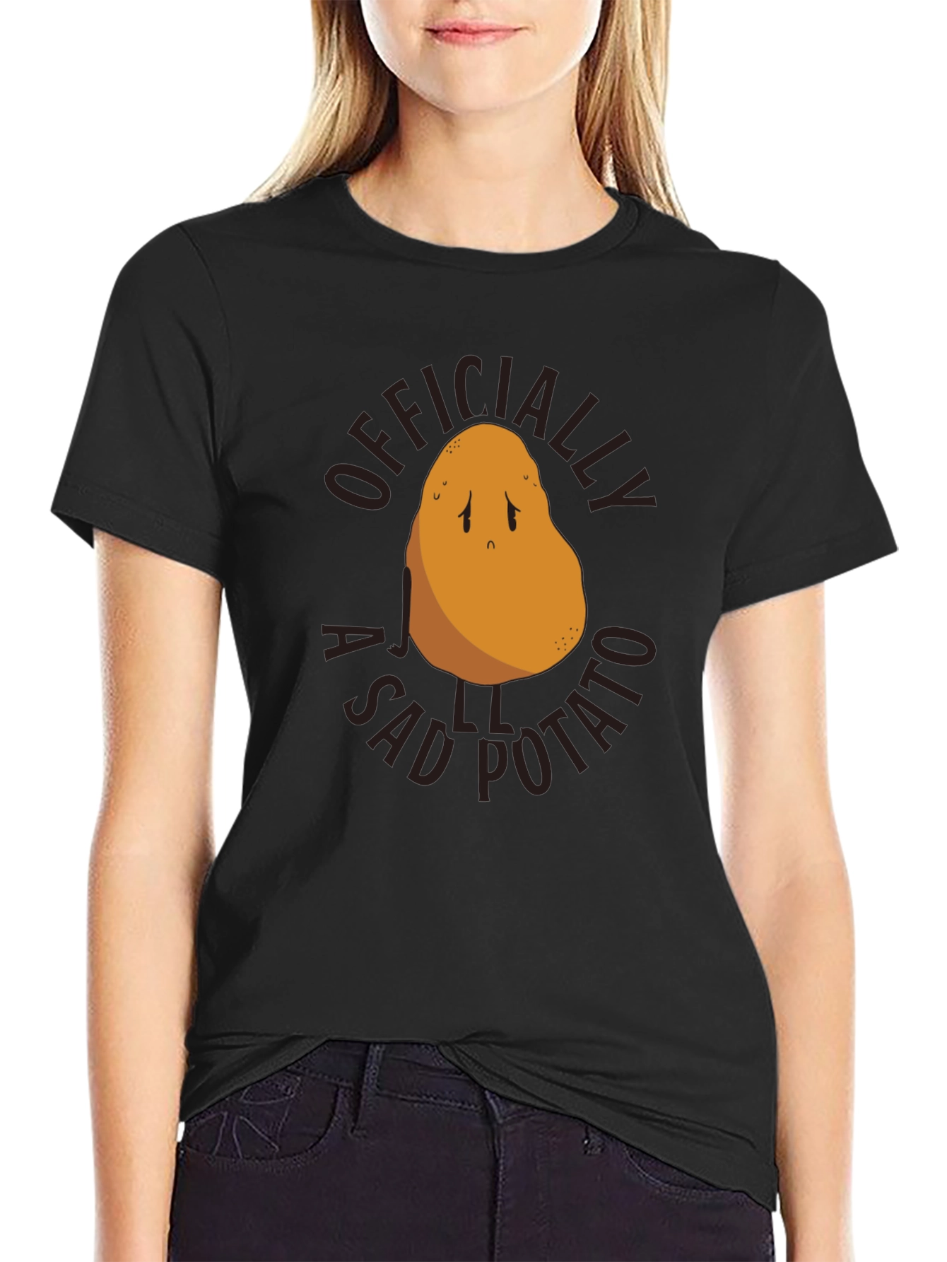 Black Officially a Sad Potato T-Shirt view 2