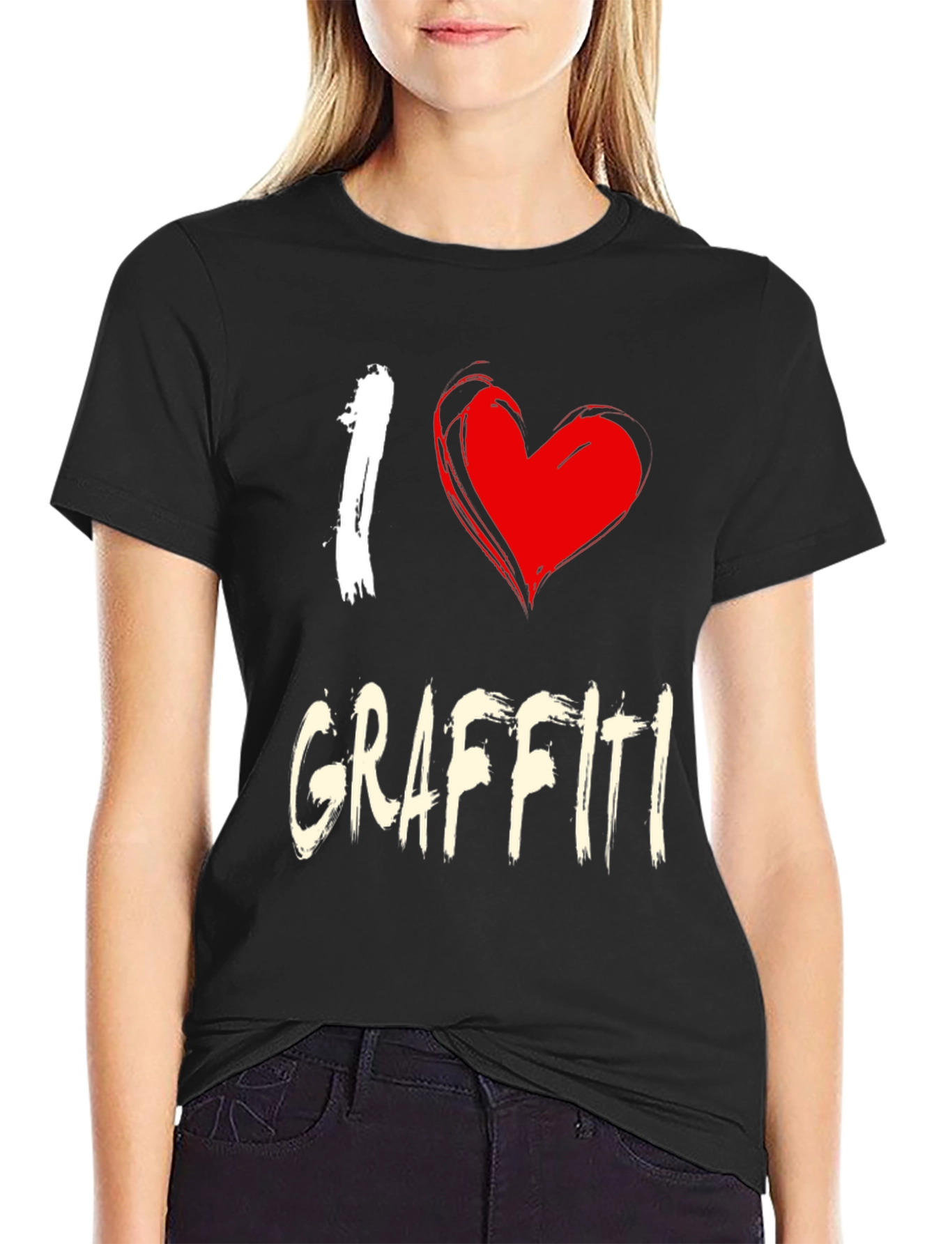 Black I Love Graffiti Black T-Shirt view 2