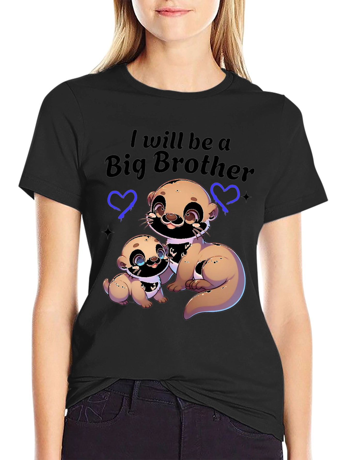 Black Big Brother Otter Graphic Tee view 2