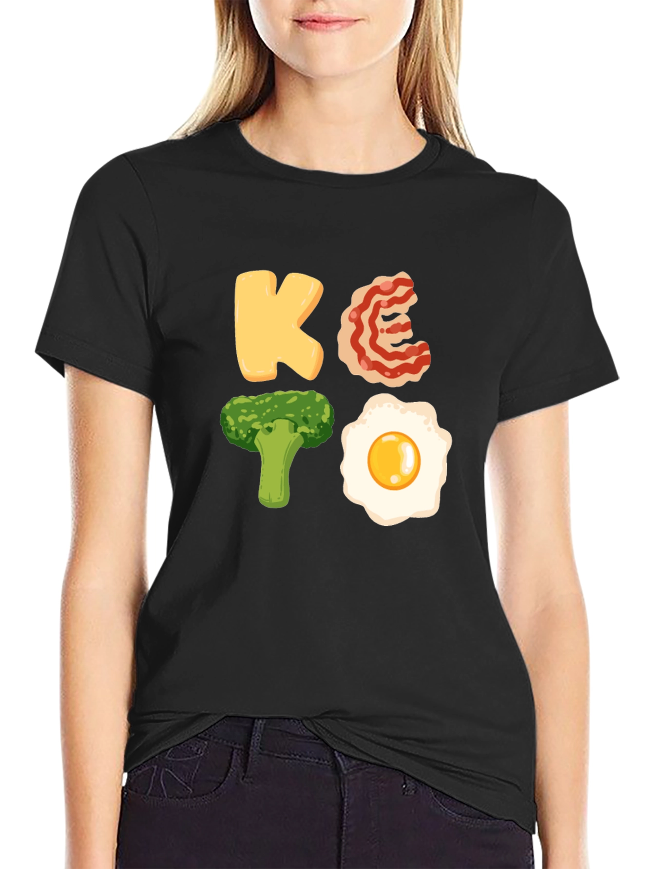 Black Keto Diet T-Shirt: Funny Food Lover Tee view 2
