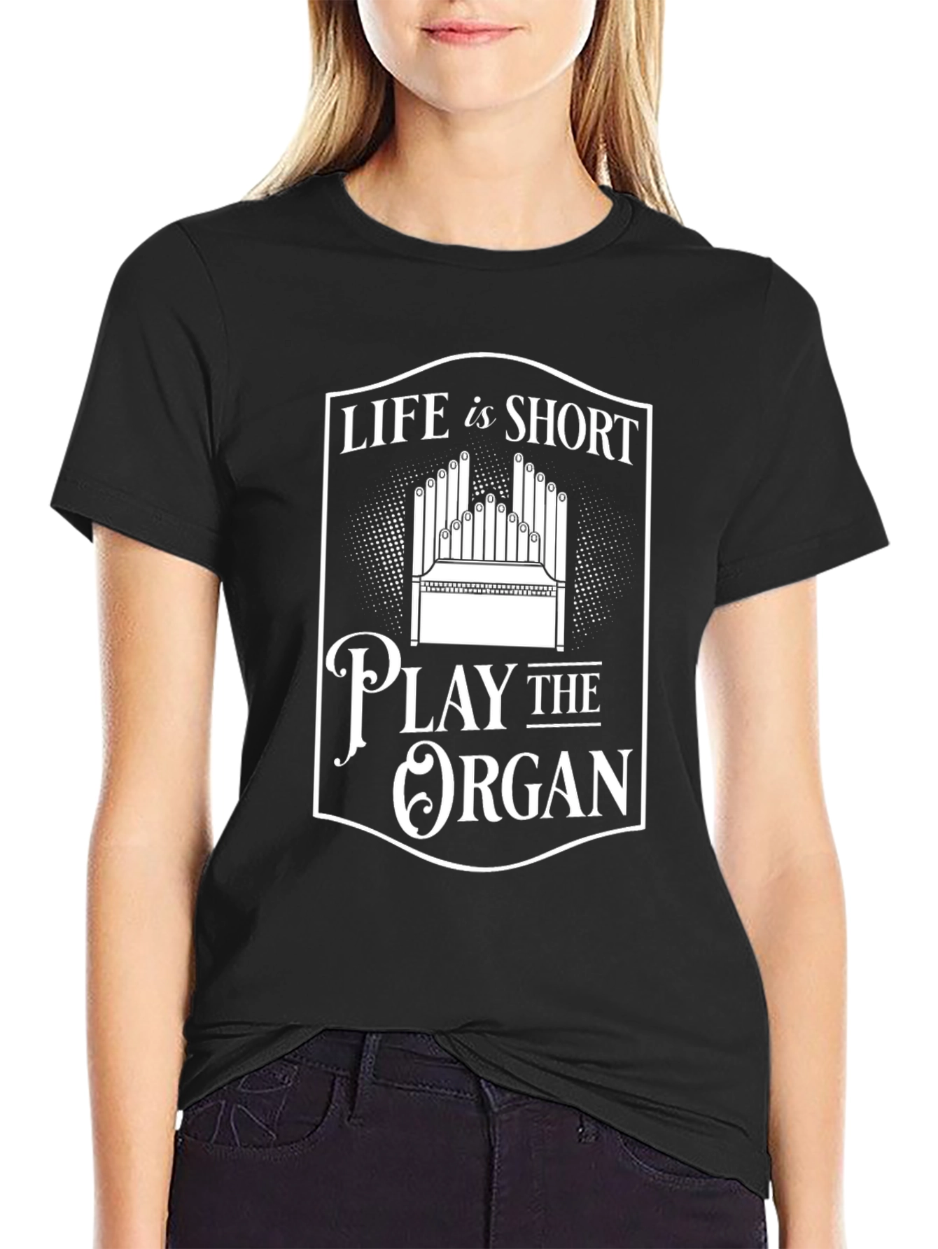 Black Life is Short Play the Organ Graphic T-Shirt view 2
