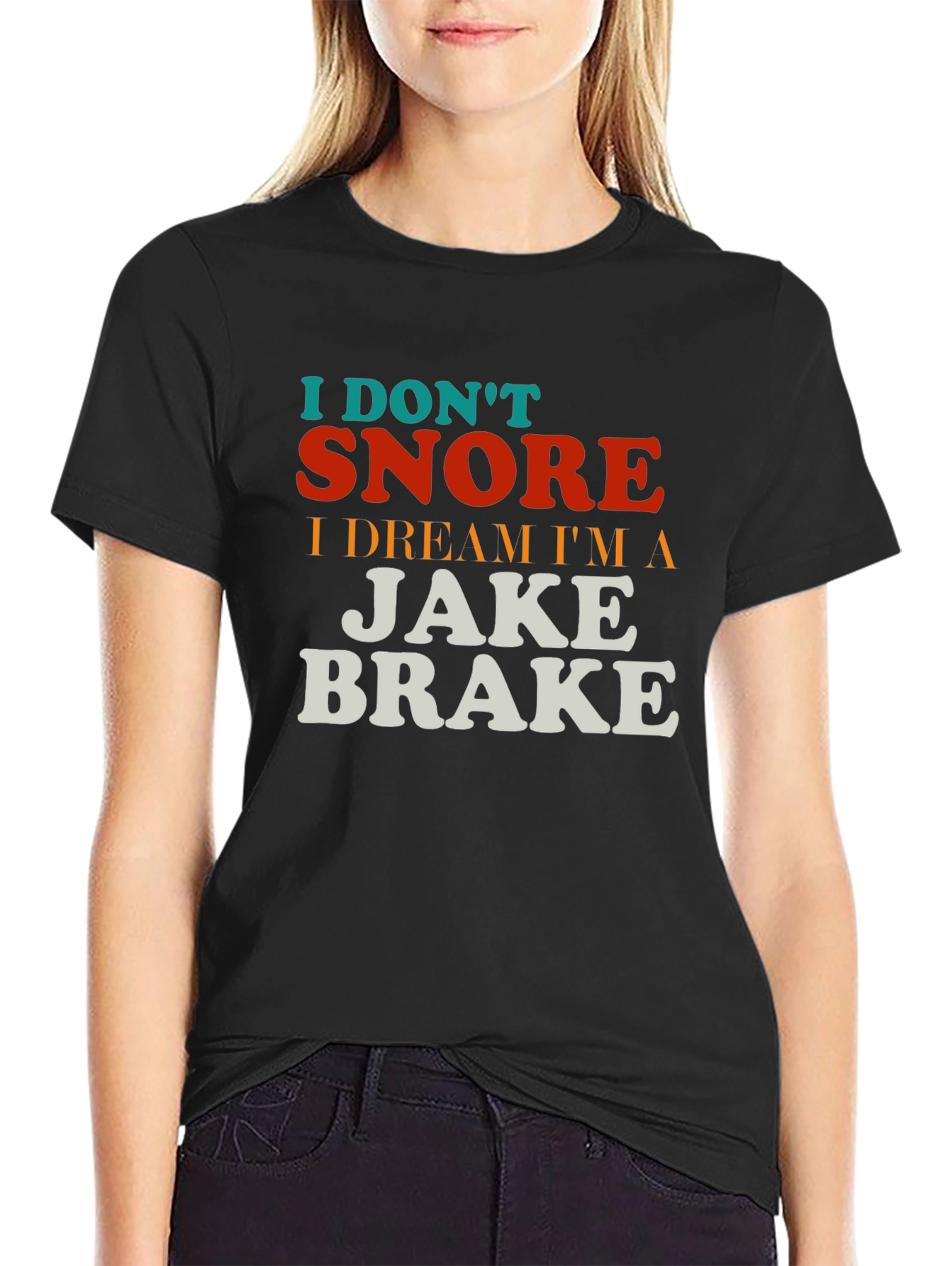 Black I Don't Snore T-Shirt - Funny Trucker Tee view 2