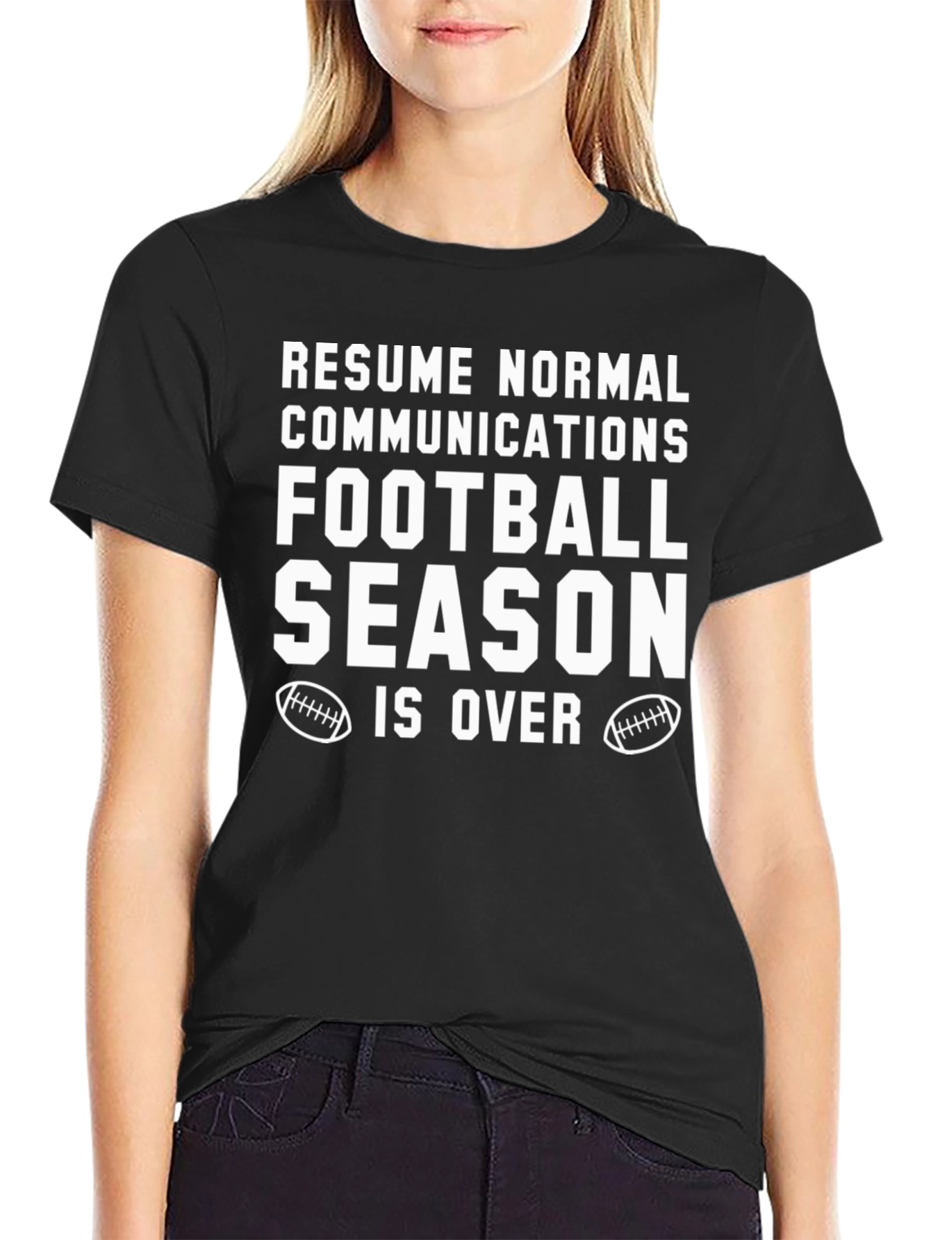 Black Resume Normal Football Season Over T-Shirt view 2