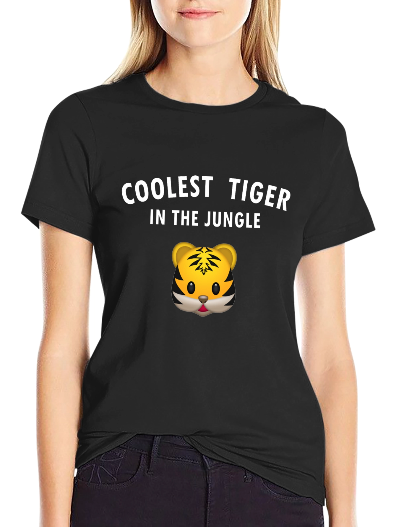 Black Coolest Tiger in the Jungle T-Shirt view 2