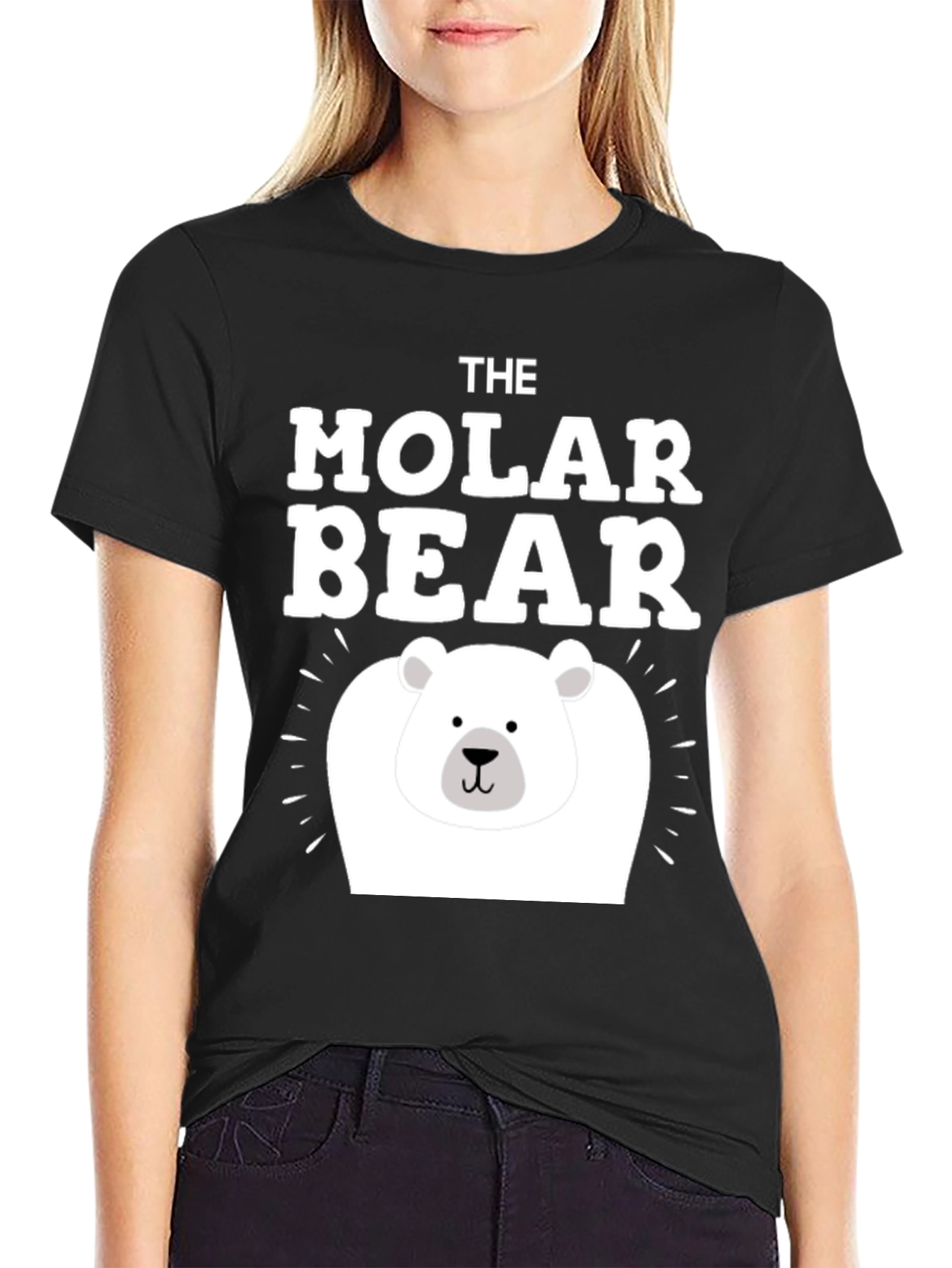 Black The Molar Bear Graphic T-Shirt - Cute Funny Tee view 2
