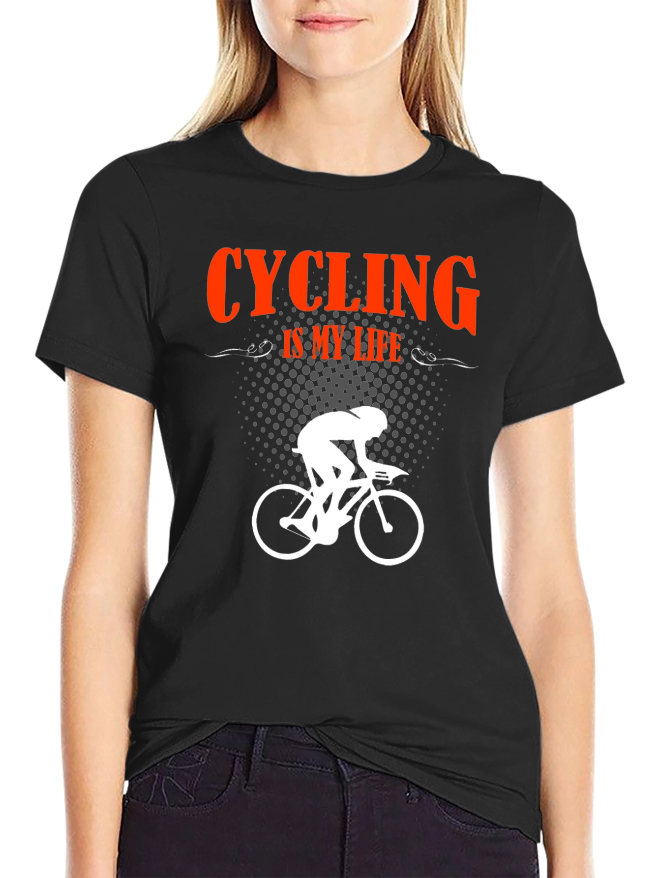 Black Cycling Is My Life Black T-Shirt view 2