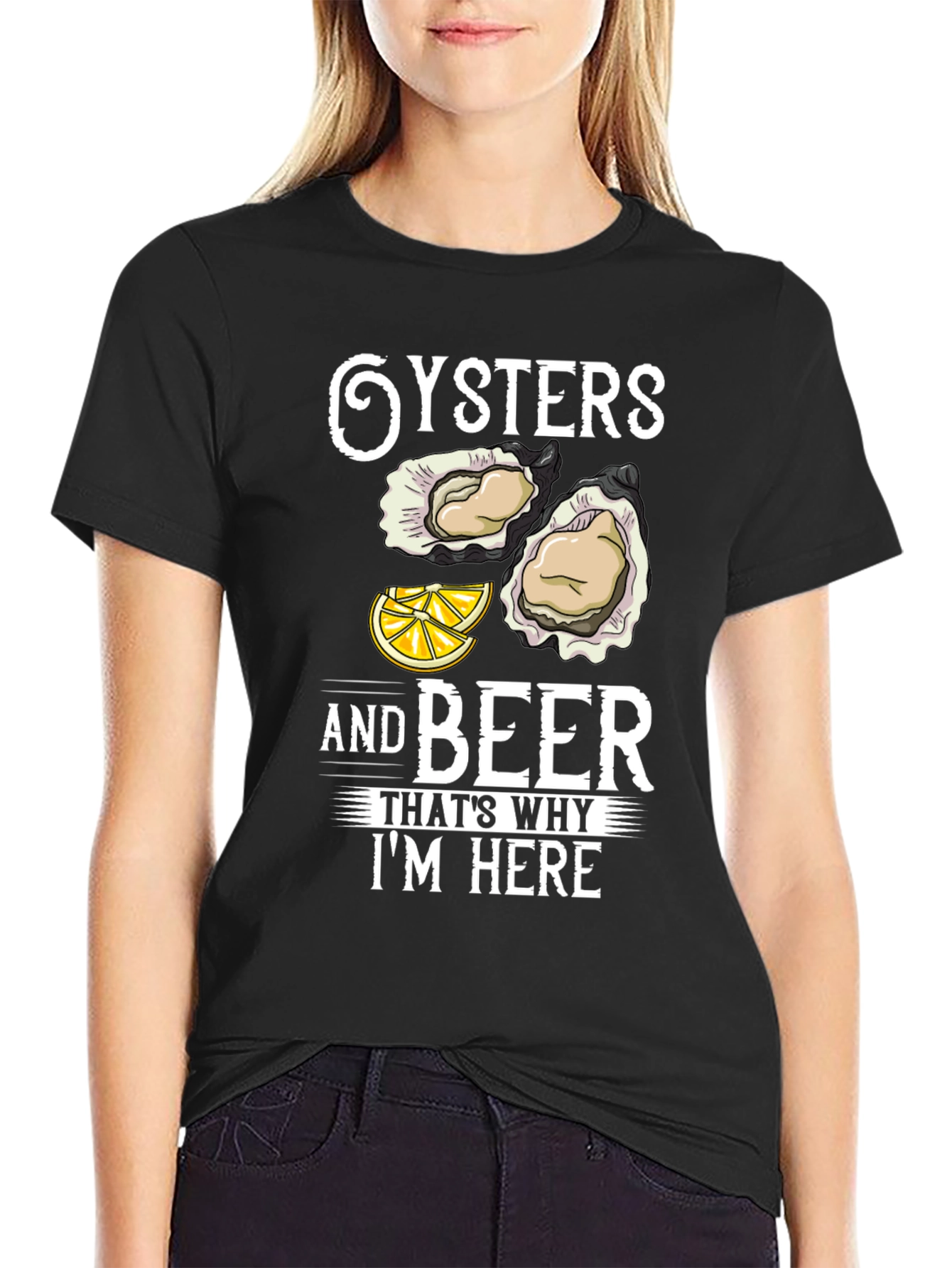 Black Oysters and Beer Graphic T-Shirt view 2