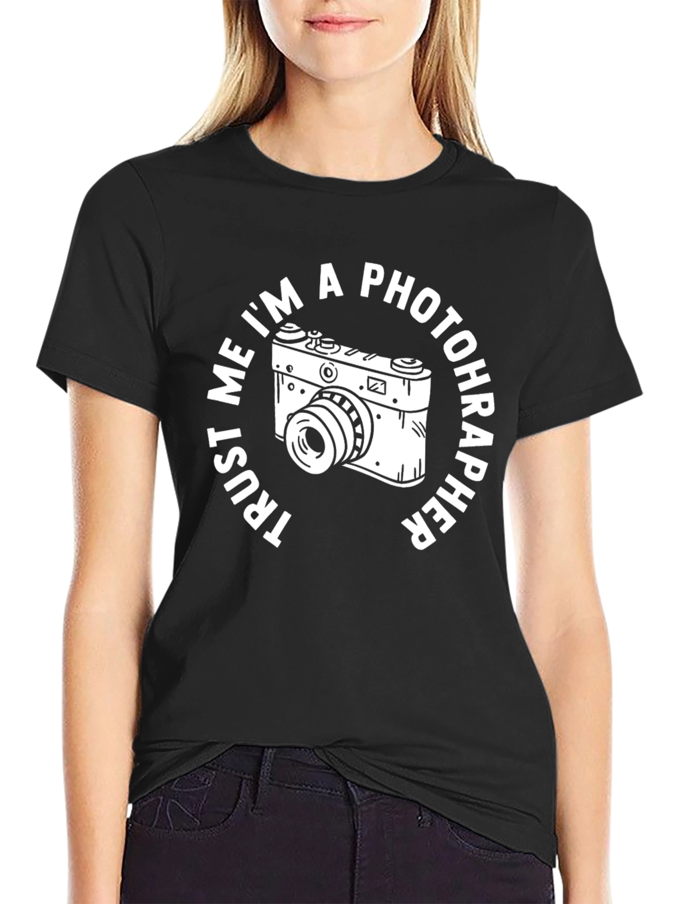 Black Trust Me I'm A Photographer T-Shirt view 2