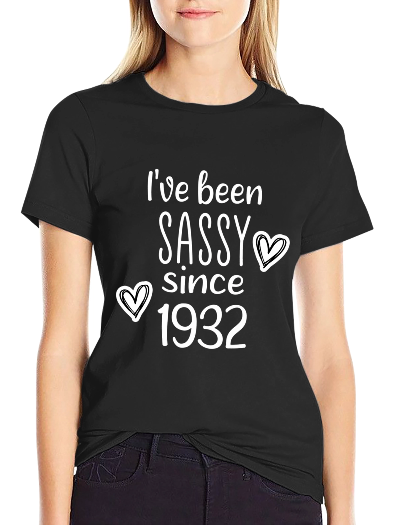 Black Sassy Since 1932 T-Shirt - Vintage Style view 2
