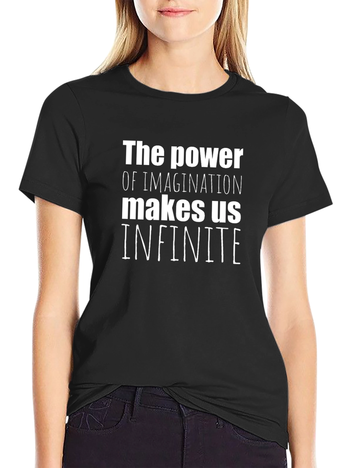 Black The Power of Imagination T-Shirt - Unisex Graphic Tee view 2